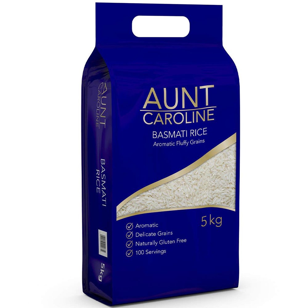 Aunt Caroline Basmati Indian Rice Aromatic Fluffy Delicate Grains Pack of 5kg