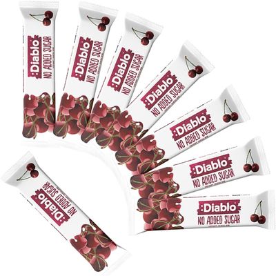 Diablo Yoghurt & Muesli Bar  No Added Sugar Healthy Snacks & Breakfast Bar Sweetened with Maltitol, Low Sugar Snacks Food, Great for Gifting, Work, School, or Travel  Cherry, 30g Each (Pack of 8)