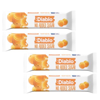 Diablo Yoghurt & Muesli Bar  No Added Sugar Healthy Snacks & Breakfast Bar Sweetened with Maltitol, Low Sugar Snacks Food, Great for Gifting, Work, School, or Travel  Apricot, 30g Each (Pack of 4)