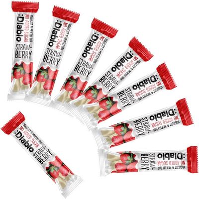 Diablo Yoghurt & Muesli Bar  No Added Sugar Healthy Snacks Breakfast Bar Sweetened with Maltitol, Low Sugar Snacks Food, Great for Gifting, Work, School, or Travel  Strawberry, 30g Each (Pack of 8)