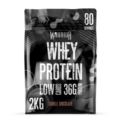 Warrior Whey Protein Powder | High Protein Shake up to 36g for Muscle Growth, Recovery & Lean Muscle | Low Carb, Low Fat, Low Sugar | Gym & Fitness Protein Supplement |Double Chocolate 2kg