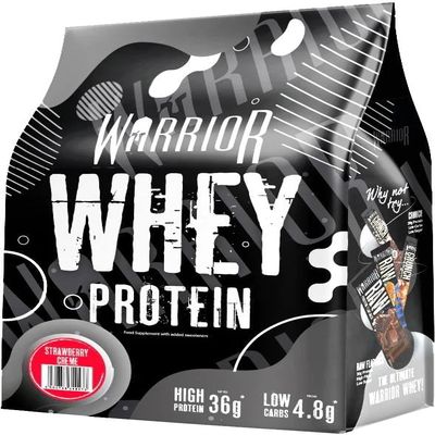 Warrior Whey Protein Powder | High Protein Shake up to 36g for Muscle Growth, Recovery & Lean Muscle | Low Carb, Low Fat, Low Sugar | Gym & Fitness Protein Supplement |Strawberry Crme 2kg