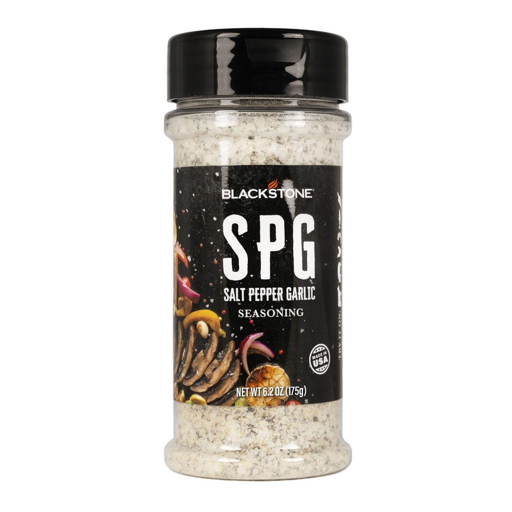 Blackstone 4229 Salt Pepper Garlic (SPG) Seasoning Cooking Chicken, Beef, Fries, Steak, Poultry, Vegetables or Sprinkling On All Foods, All Purpose Grill Flavorful Mix, BBQ Rub, 6.2 Oz, Multicolored