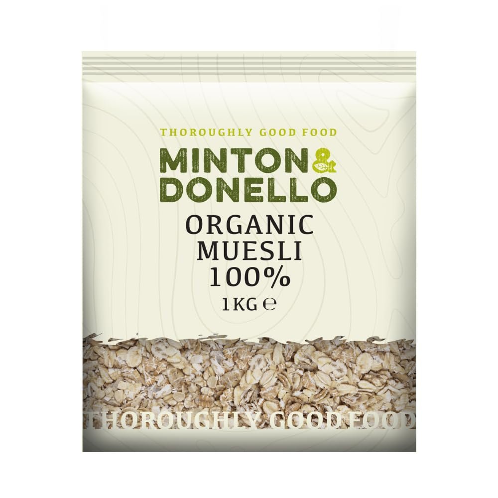 Mintons Good Food Organic Muesli 100% Organic 1Kg Home Compostable Packaging - Eco Friendly - Plastic Free