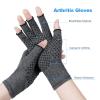 ACWOO Arthritis Gloves, Compression Gloves Therapy for Arthritis Pain Relief, Hand Fatigue, Anti-Slip Fingerless Design for Women and Men, Provide Support for Hands and Finger Joint, Grey(S view 3