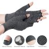 ACWOO Arthritis Gloves, Compression Gloves Therapy for Arthritis Pain Relief, Hand Fatigue, Anti-Slip Fingerless Design for Women and Men, Provide Support for Hands and Finger Joint, Grey(L) view 2