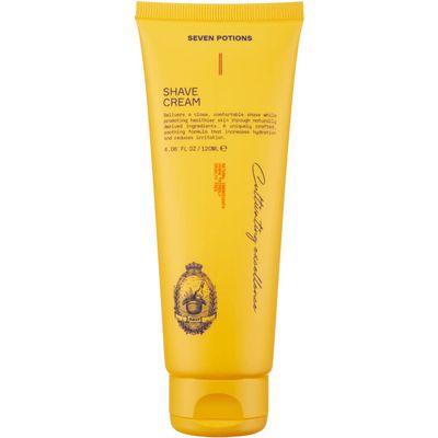 Seven Potions Lathering Shaving Cream for Men  Smooth, Irritation-free Shave  Soothing, Hydrating, Moisturising Shave Soap  Natural, Vegan, Cruelty-Free (120ml)