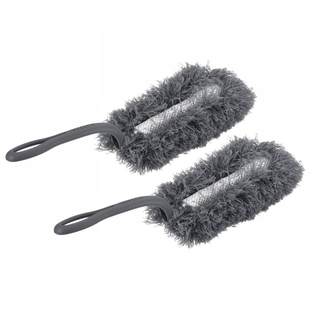 sourcing map Microfiber Duster Reusable Feather Duster for Window, Furniture, Computer, Keyboard, Home, Office, Gray, Pack of 2