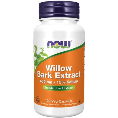 Now Foods, Willow Bark Extract, 400mg, 100 Vegan Capsules, Soy Free, Gluten Free, Non-GMO