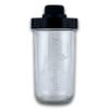 Nutristrength Protein Shaker Cup Water Bottle New Lid Design - 20oz Glass Water Bottle Black Lid | Includes Wire Ball for Smooth Shakes view 1
