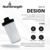 Nutristrength Protein Shaker Cup Water Bottle New Lid Design - 20oz Glass Water Bottle Black Lid | Includes Wire Ball for Smooth Shakes view 3