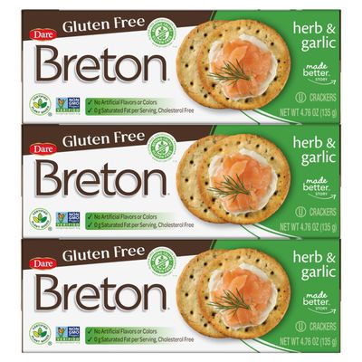 Breton 3 x Gluten Free Herbs and Garlic Beige