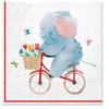 Baby Shower Napkins Paper Serviettes Party Celebration Birthday Serviettes 33cm x 33cm (Pack of 20) (Elephant On Bike) view 1