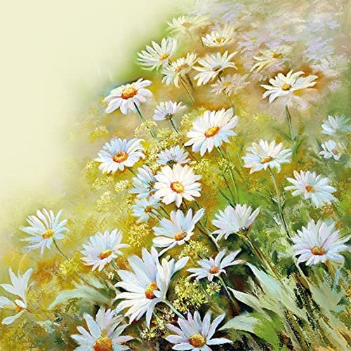 20 napkins, flowers shine in the sun, daisies, spring, summer, table decoration, 33 x 33 cm