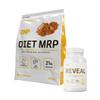 CNP Professional Diet MRP, Low Calorie Meal Replacement with FREE Fatloss Capsules, 21g Protein with Patented Digezyme Fortified + Full Spectrum Vitamins & Minerals, 975g, 4 Flavours (Salted Caramel) view 1