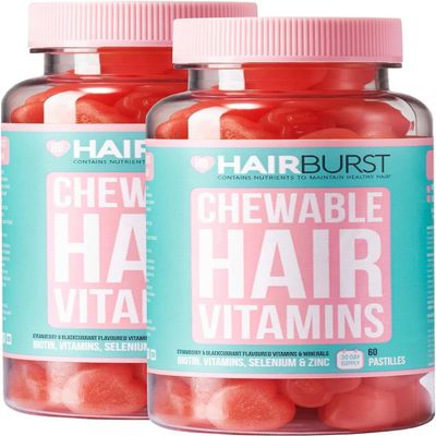 HAIR BURST Biotin Gummies for Hair Growth  Hair, Skin & Nails Vitamin Supplement, Reduces Breakage, Promotes Healthier Thicker- Daily Chewable Vitamins - 60 Day Supply