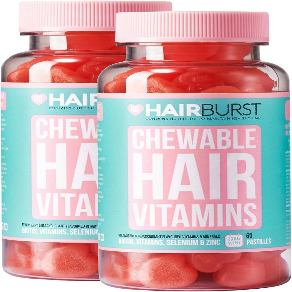 HAIR BURST Biotin Gummies for Hair Growth  Hair, Skin & Nails Vitamin Supplement, Reduces Breakage, Promotes Healthier Thicker- Daily Chewable Vitamins - 60 Day Supply