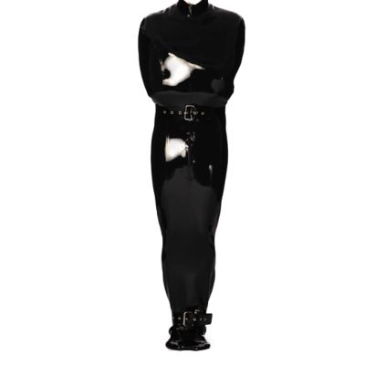 Latex Natural Rubber Cosplay Black Costume Adjustable Belt Male Catsuit Gummi Solid Wetlook Black Customized Size XXS-XXL,Red,XS
