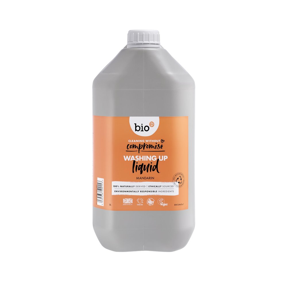 Bio-D Mandarin Washing Up Liquid 5L | Allergy Free | Vegan | Cruelty Free
