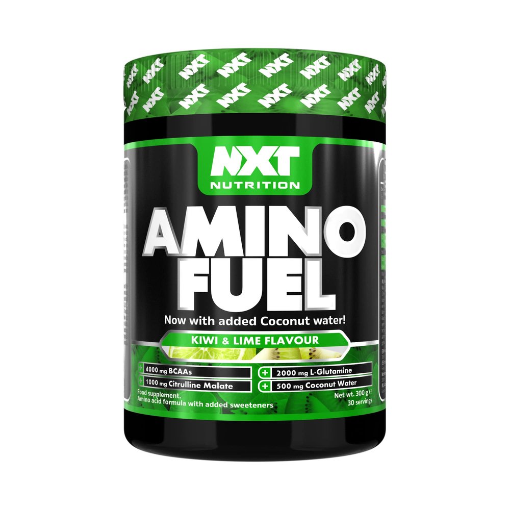 NXT Nutrition Amino Fuel Energy Drink | BCAAs Amino Acids with Beta Alanine, Vitamin D3 and Citrulline Malate  for Performance, Endurance and Energy Support | (Kiwi Lime)