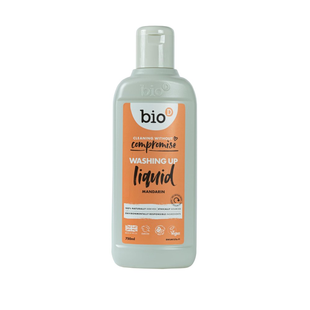 Bio-D Mandarin Washing Up Liquid 750ml | Allergy Free | Vegan | Cruelty Free