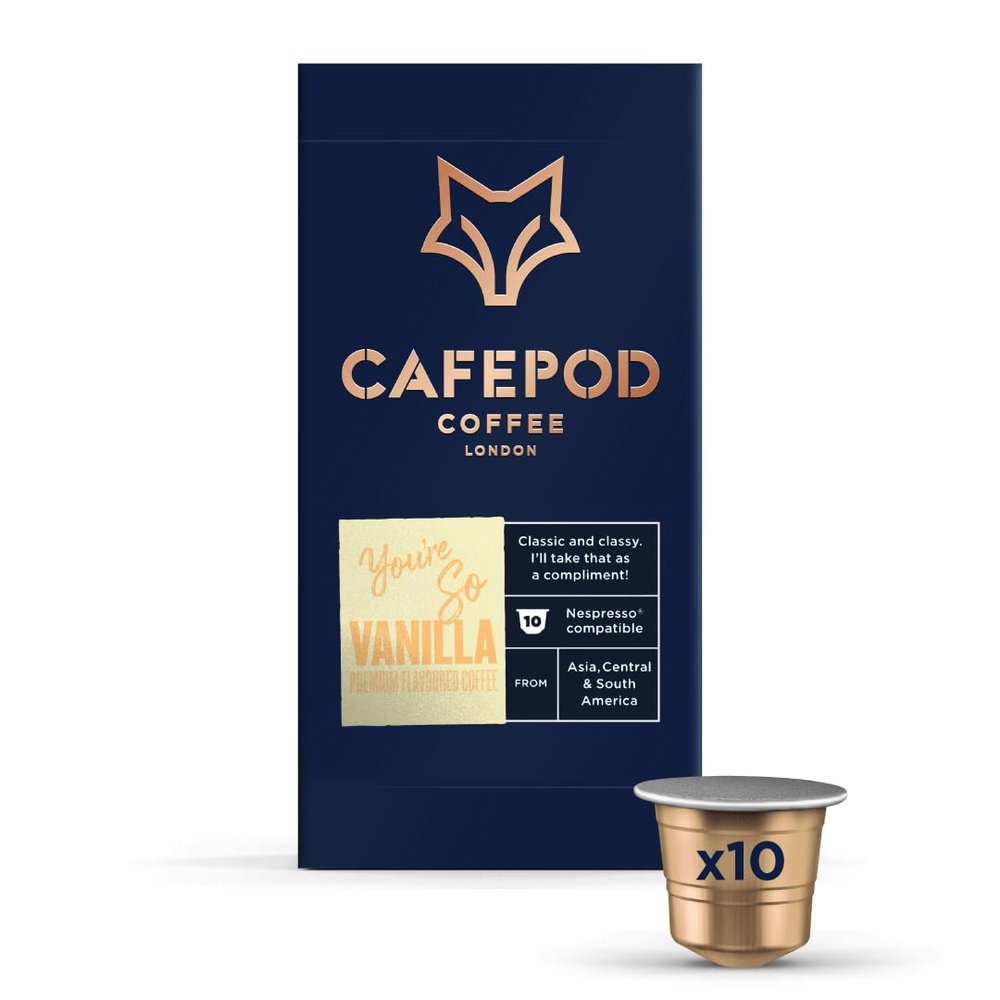 CafePod Flavoured Coffee Pods Nespresso Compatible Vanilla 10 Aluminium Capsules