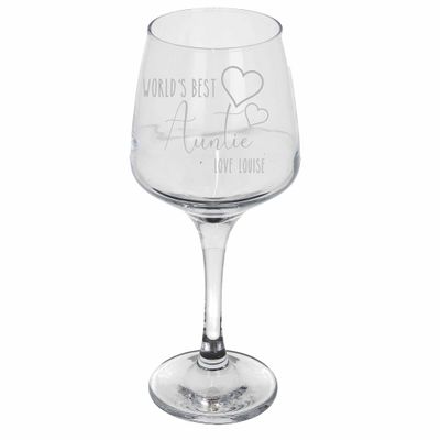 Always Looking Good Personalised Engraved World's Best Wine Glass | Mum, Aunt & Gran (Large - Empty)