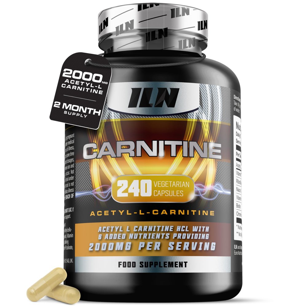Acetyl L Carnitine Capsules (ALCAR) for Men & Women  2000mg Acetyl L-Carnitine  Plus 6 Added Nutrients (240 Capsules)