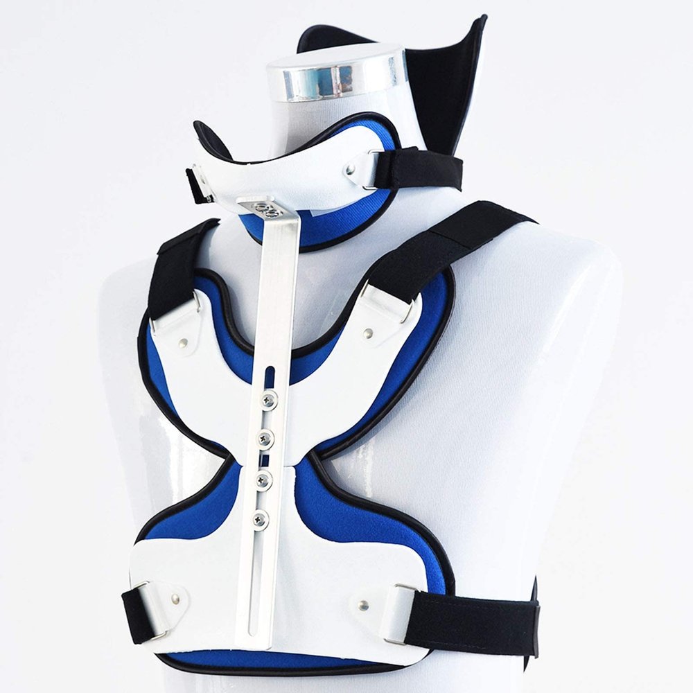TSUSF Cervical Thoracic Orthosis, Detachable Cervical Neck Traction, Durable Neck Chest Orthosis, For Adult Average Size Thoracic