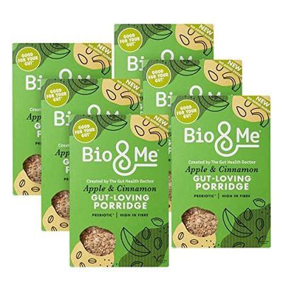 Bio&Me - Apple & Cinnamon Gut-Loving Prebiotic Porridge | Vegan, No Added Sugar | 6 x 400g