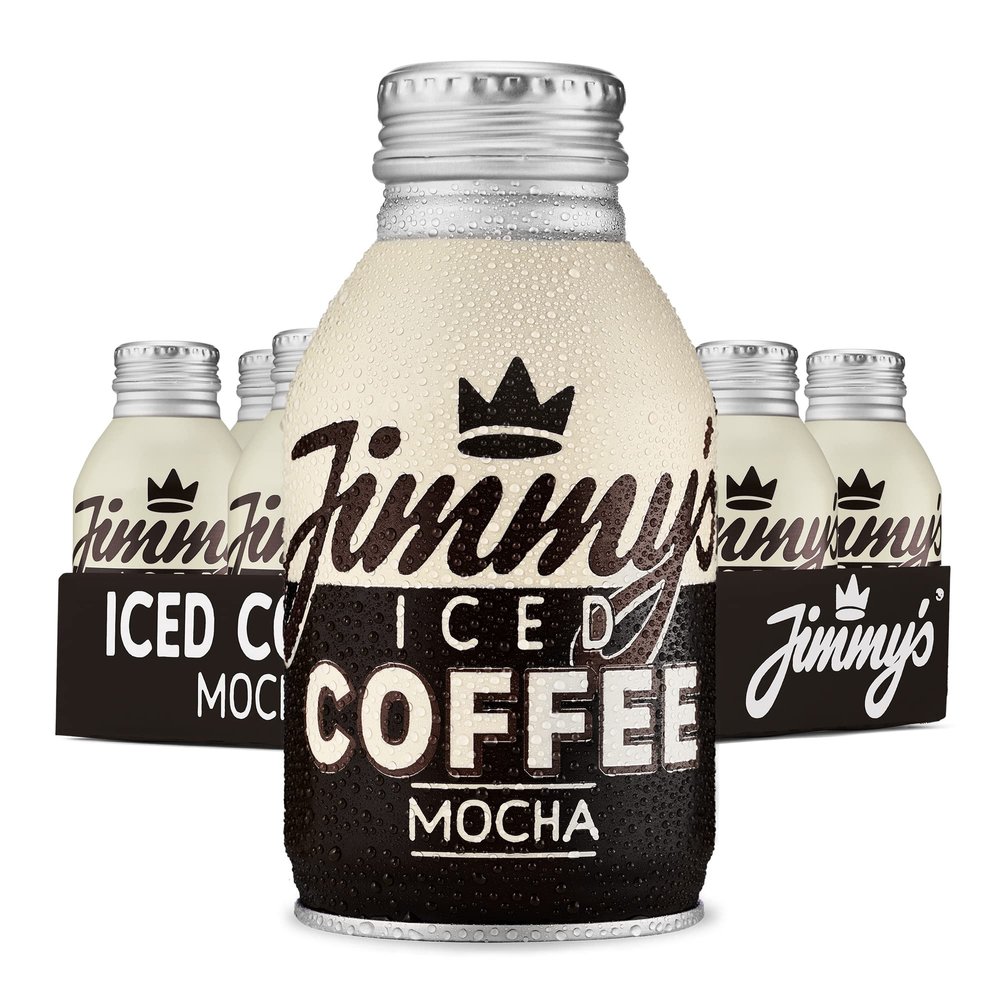 Jimmys Iced Coffee Mocha BottleCan 12 x 275ml Multipack (Crate of 12) Cold Chocolate Milk & Coffee Tins Bulk Pack