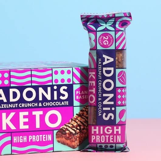 Adonis KETO Bar 16x45g Hazelnut Crunch & Cocoa