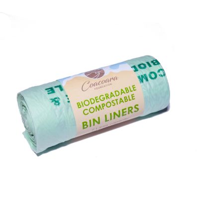 100% Compostable 30L Bin Liners Made from Sustainable Corn Starch | Plastic Free | Strong and Durable | 25 Bags in Roll