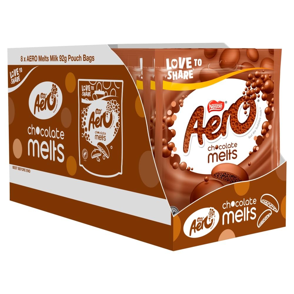 Aero Melts Milk Chocolate Sharing Bags, 8 x 92g