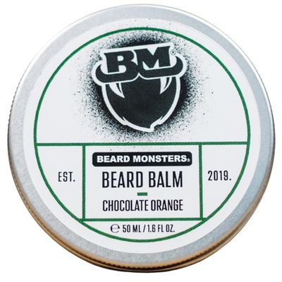 Beard Monsters Beard Balm For Men 50ml | Mens Leave In Beard Conditioner | Natural Beard Care (Chocolate Orange)