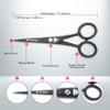 STONLI 4.5 inches Beard and Moustache Scissors - Nose Hair Trimming Stainless Steel Scissors, Safety Use for Eyebrows & Ear Hair view 3