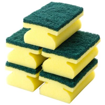 Hampine Pack of 4 Sponge Scourers for Kitchen, Households, Dishes & Bathroom, Non Scratch Scourer Dish Pads, Dual-Sided Scrubber Sponge
