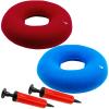 2pcs Inflatable Donut Ring Cushion 40cm with Inflator Pump for Hemorrhoid Treatment Seat Coccyx Tailbone Pillow Perineum Pain Pregnancy Childbirth Prostatitis Wheelchairs Car (light blue + Red) view 1
