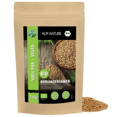 Alpi Nature Organic Coriander Seeds 250g 8.8 oz, Whole Coriander Seeds for Cooking and Spice Blends
