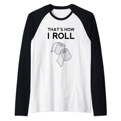 Toilet Paper Roll Hoarder Funny Social Distancing Hygiene Raglan Baseball Tee