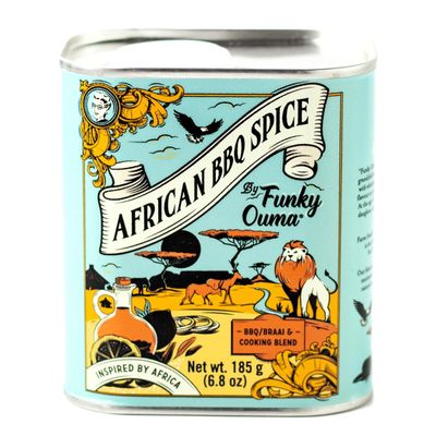 Funky Ouma African BBQ Spice 185g - South African All Purpose Seasoning for Men, Women, Dads & Foodies  Natural Braai & BBQ rub Salt, Spice and Herbs  Gifts for Him, Kitchen Home Essentials