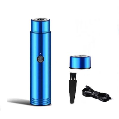 Mini Portable Electric Shaver, IPX7 Waterproof Cordless Pocket, Electric Razor for Men, Rechargeable Electric Rotary Shaver, Wet and Dry Use Rotary Men's Shaver for Traveler (Blue)
