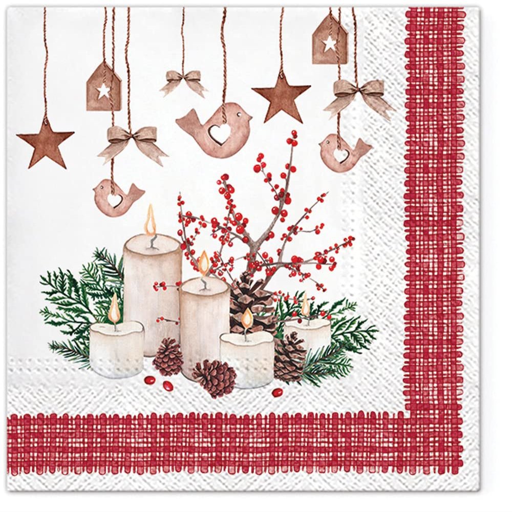 3-Ply Christmas Paper Serviettes Xmas Napkins for Decoupage 33cm x 33cm - Pack of 20 (Festive Mood)