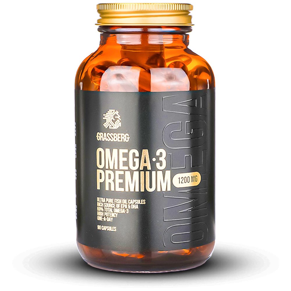 Omega 3 Fish Oil 1200mg (420mg EPA / 300mg DHA) Per Capsule | Premium 60% Ultra Pure Fish Oil Omega 3 | Only 1 Capsule Per Day | 3 Months Supply | GMP | UK Brand | Glass Eco Friendly Package