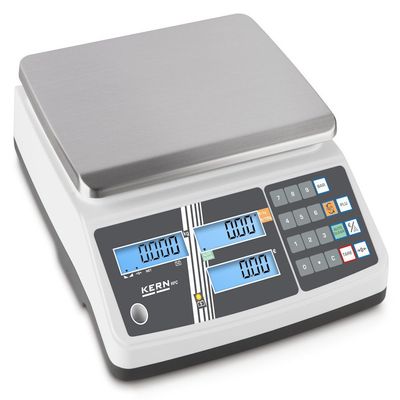 Kern RPB 3K3DM - Price Computing Scale, Retail Scale with EC Type Approval [M] and Memory for Article Prices, Weighing Range [Max]: 1,5 kg / 3 kg, Readout [d]: 0,5 g / 1 g, incl. VERIFICATION