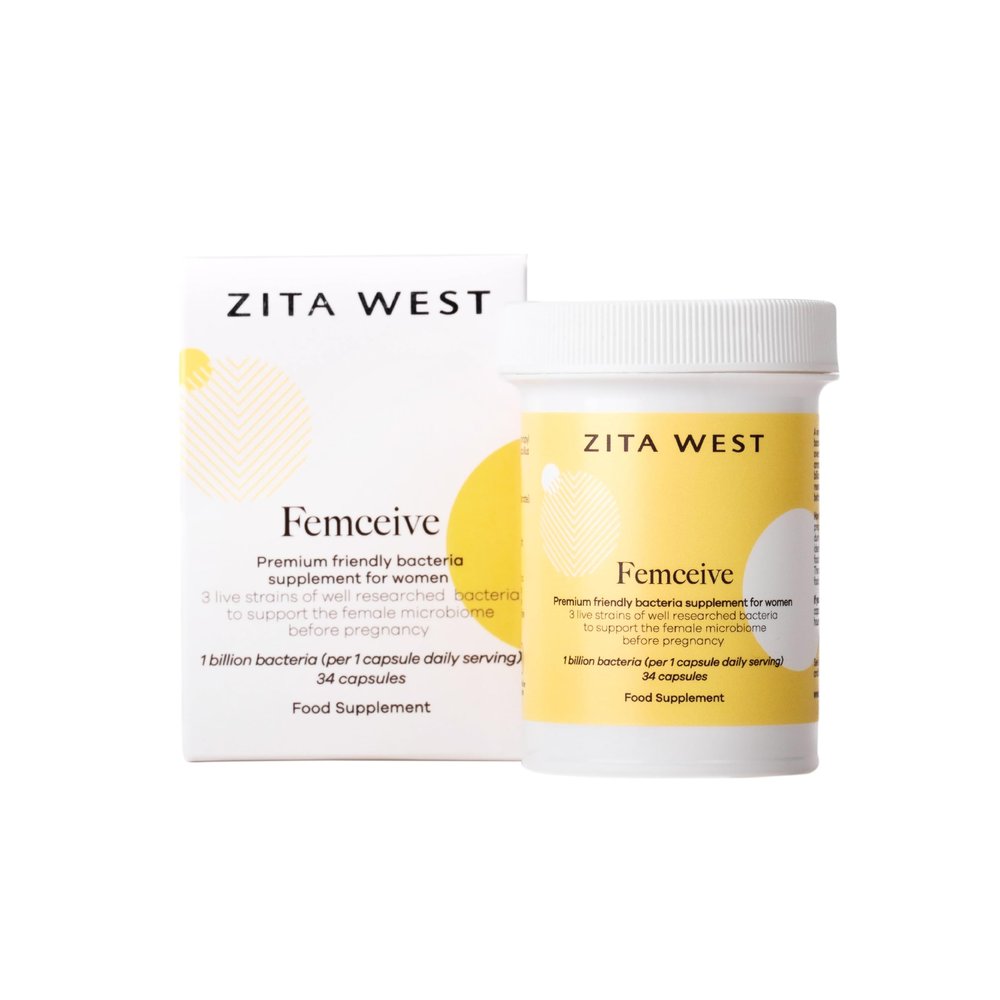 Zita West Femceive Supplement  Premium Friendly Bacteria Supplement for Women During Pre-Conception, Vegan Friendly, 34 Capsules