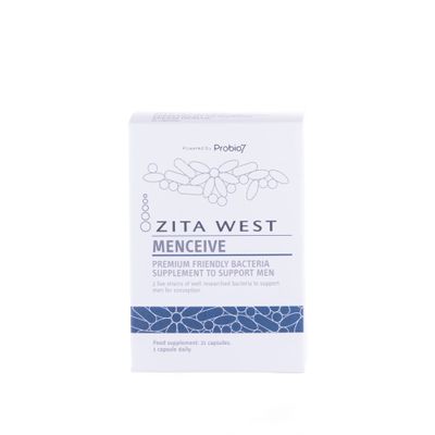 Zita West Menceive Supplement  Premium Friendly Bacteria Supplement for Men to Support Pre-Conception, 21 Vegan Capsules