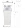 Missions Protein shaker bottle- 24oz Smoothie Bottle for sports supplements shakes- Good materials, Leak Proof 600ml Gym Shaker for Protein Shakes with Shaker Ball (white) view 2