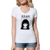 B&S Boutique Anime Antisocial Girl face mask Women's V-Neck White Shirt Size XXL view 1
