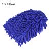 sourcing map Microfiber Soft Chenille Wash Mitten Double Sided Large Dusting Gloves for House Cleaning, Dark Blue view 3